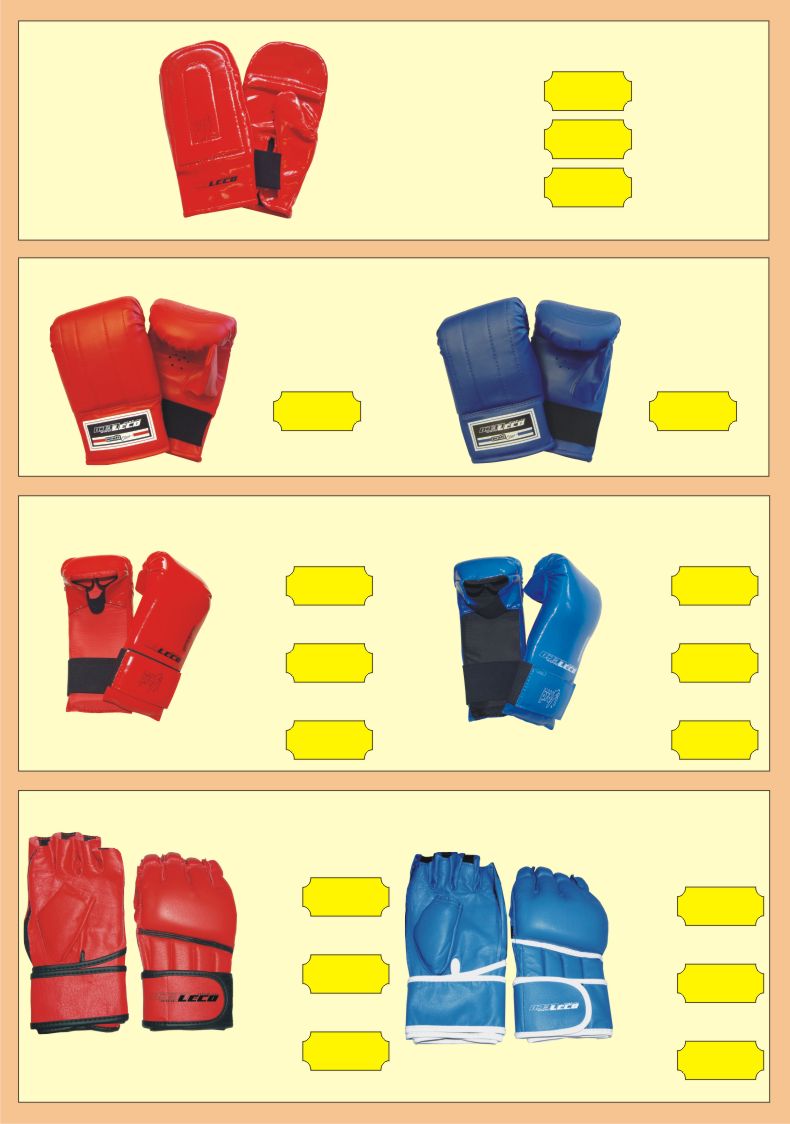 Bag gloves, training gloves, sparring gloves